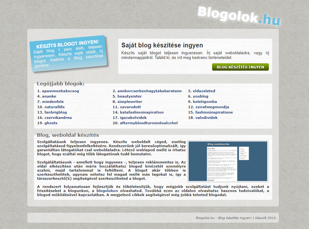 Blogolok.hu régen 2013