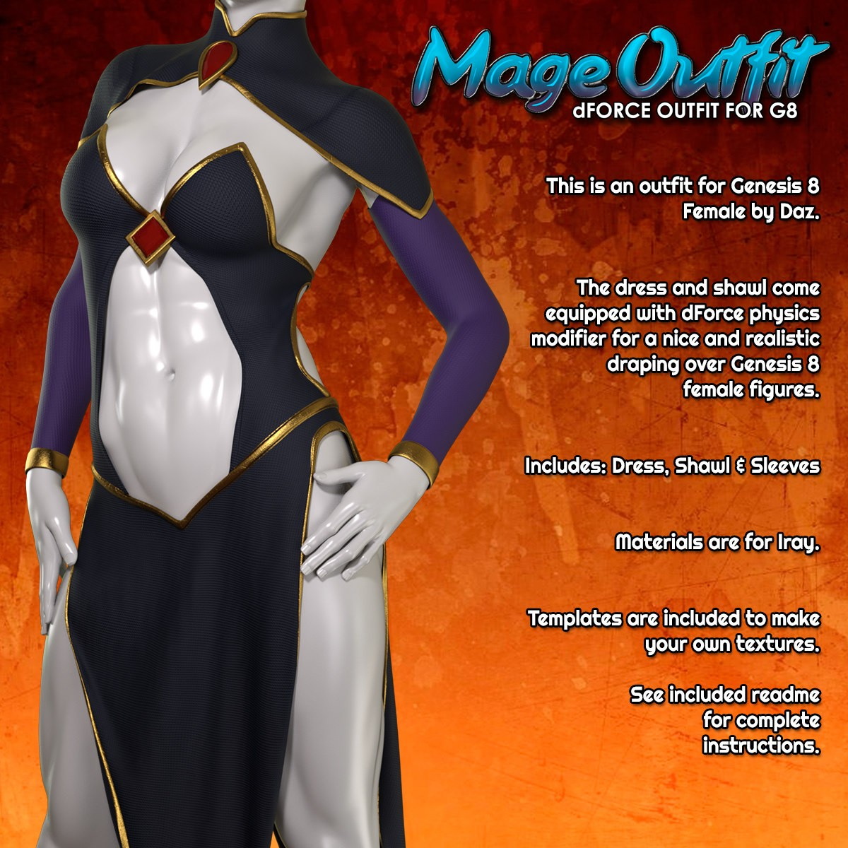 Exnem Dforce Mage Outfit For Genesis 8 Female 2024 Free Daz 3d Models 